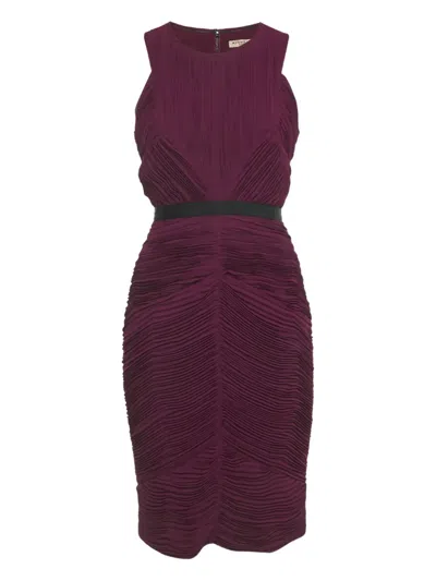 Pre-owned Burberry Plisse Sleeveless Midi Dress In Purple
