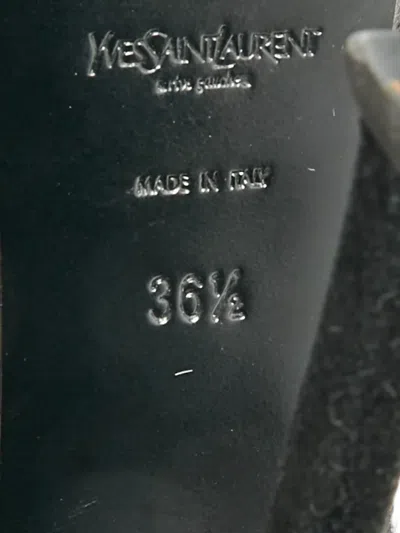 Pre-owned Saint Laurent Leopard-print Platform Pumps In Gray