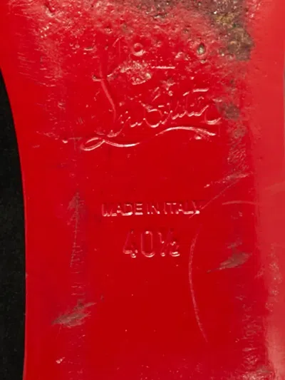 Pre-owned Christian Louboutin Malabar Hill Spike-accent Pointed-toe Ballet Flats In Black