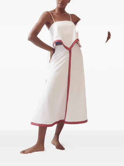 Rosie Assoulin Quartered A-line Midi Skirt In White