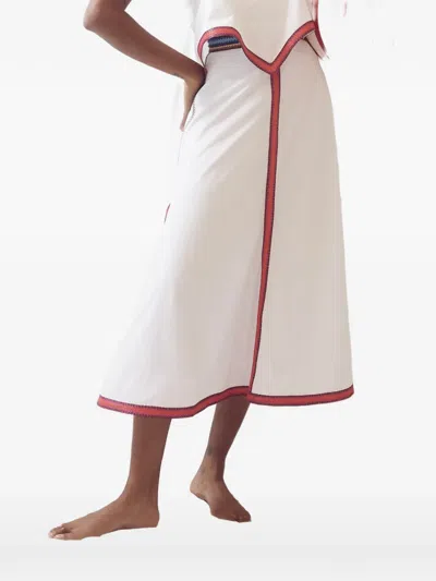 Rosie Assoulin Quartered A-line Midi Skirt In White