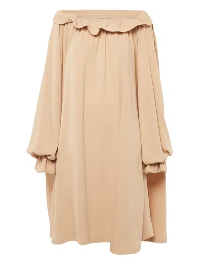 Pre-owned Maison Margiela Oversized Ruffle Dress In Neutral