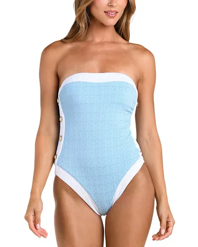 L'agence Tory Bandeau One Piece Swimsuit In Blue