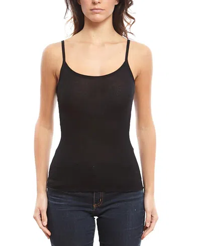 Oscalito Ribbed Wool & Silk Scoop Neck Camisole In Black