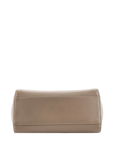 Pre-owned Fendi Peekaboo Bag Leather Mini Shoulder Bag In Neutral