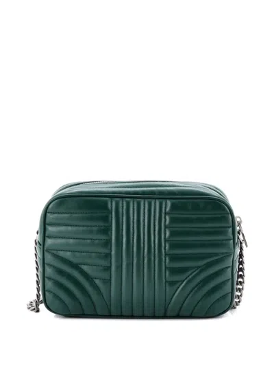 Pre-owned Prada Camera Bag Diagramme Quilted Leather Small Crossbody Bag In Green