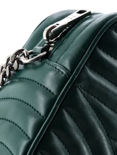 Pre-owned Prada Camera Bag Diagramme Quilted Leather Small Crossbody Bag In Green