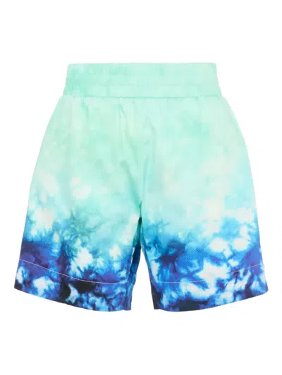 Casablanca Tie-dye Side-pocket Shorts In Blue