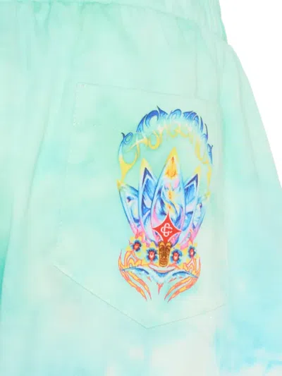 Casablanca Tie-dye Side-pocket Shorts In Blue