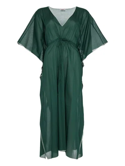 Eres Voilier V-neck Drawstring Dress In Green