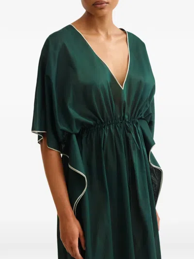 Eres Voilier V-neck Drawstring Dress In Green