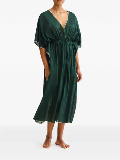 Eres Voilier V-neck Drawstring Dress In Green