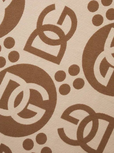 Dolce & Gabbana Jacquard Blanket In Brown