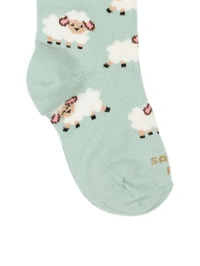 Mc2 Saint Barth Sheep-pattern Socks In Green