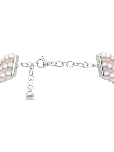 Yoko London Contessa Diamond And Pearl Choker In Metallic