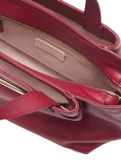 Coccinelle Small Malory Leather Tote Bag In Red