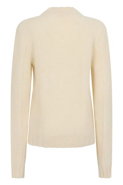 Malo Elegant Sweater With Long Sleeves And Round Neck In Neutral