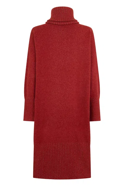 Malo Red Oversized Sweater For Elegant Comfort In Red