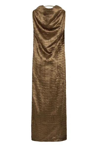 Malo Elegant Brown Dress Made Of Soft Fabric. In Brown