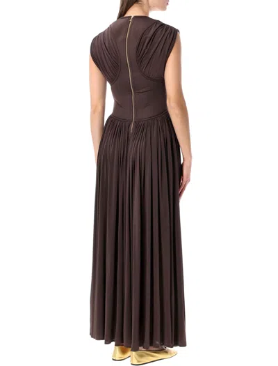 Zimmermann Hypnotic Brown Pleated Maxi Dress