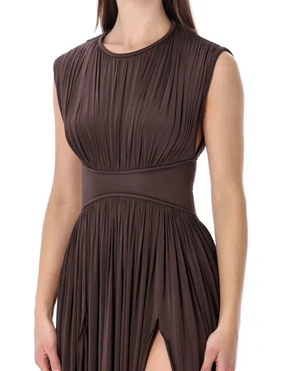 Zimmermann Hypnotic Brown Pleated Maxi Dress