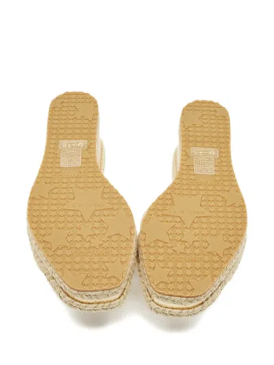 Pre-owned Jimmy Choo Leather Wedged Sandals In Gold