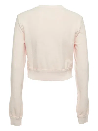 Pre-owned Fendi Cropped Logo Embroidery Sweater In Pink