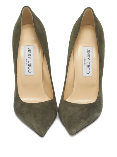 Pre-owned Jimmy Choo Anouk Pointed-toe Pumps In Green