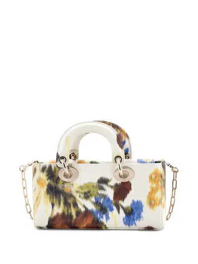 Pre-owned Dior Lady D-joy Bag Printed Leather Small Satchel In Multi