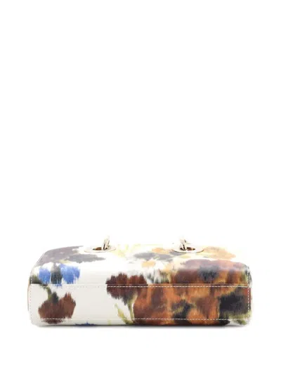 Pre-owned Dior Lady D-joy Bag Printed Leather Small Satchel In Multi