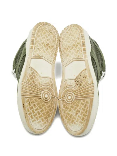 Pre-owned Bottega Veneta Intrecciato High-top Sneakers In Green