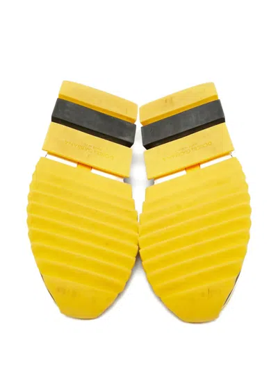 Pre-owned Dolce & Gabbana Sorrento Knit Slip-on Sneakers In Yellow