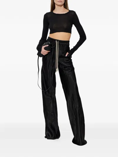 Rick Owens Drawstring Wide-leg Trousers In Black