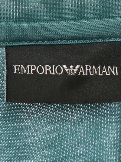 Pre-owned Emporio Armani Logo-embroidery Jersey T-shirt In Blue