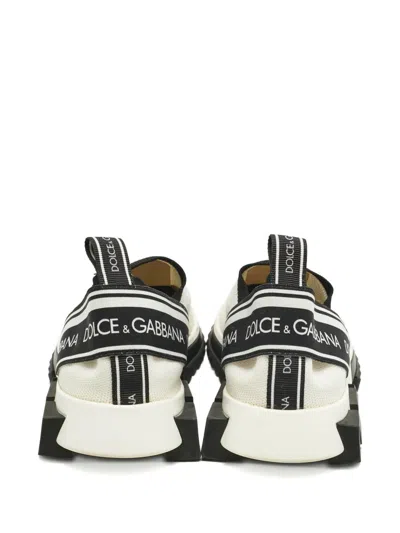 Pre-owned Dolce & Gabbana Sorrento Knit Logo Sneakers In White