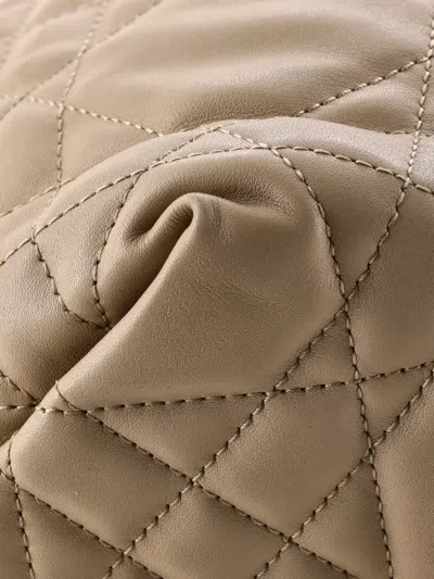 Pre-owned Dior Toujours Macrocannage Quilt Calfskin Medium Tote Bag In Neutral