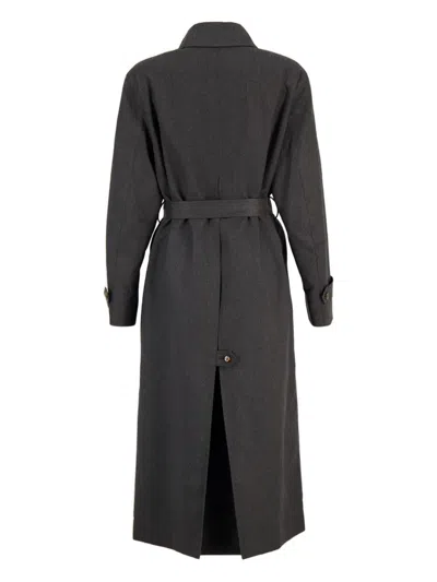 Blazé Milano Astoria Belted Trench Coat In Gray
