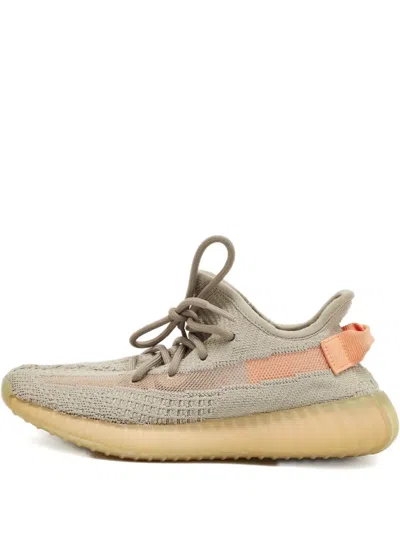 Pre-owned Adidas Originals Boost 350 V2 Knit Sneakers In Gray