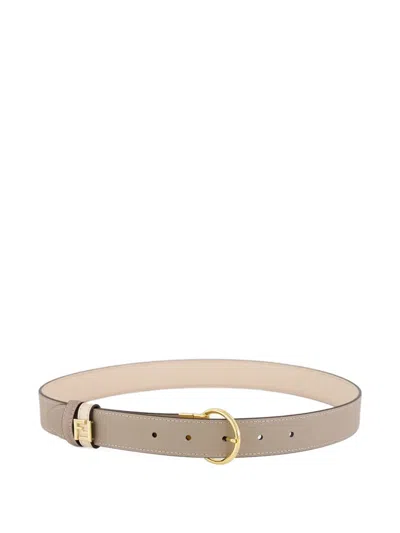 Fendi Leather Belt In Neutral