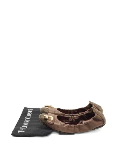 Pre-owned Louis Vuitton Monogram-pattern Ballet Flats In Brown