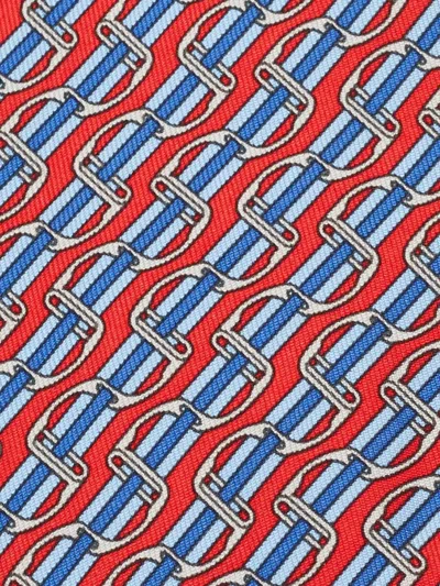 Pre-owned Hermes Stripe Tie In Red