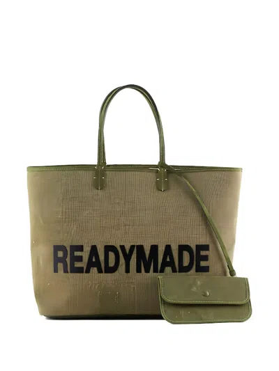 Readymade Trim Pouch Tote Bag In Metallic