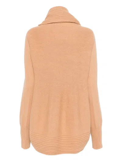 Alberta Ferretti Shawl Cardigan In Neutral