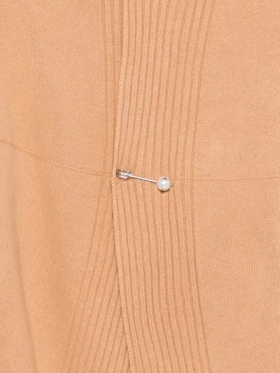 Alberta Ferretti Shawl Cardigan In Neutral