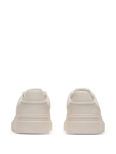Balmain B-court Lace-up Sneakers In White
