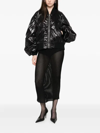 Rick Owens Secchia Flight Bomber Jacket In Black