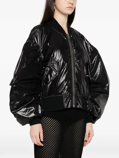 Rick Owens Secchia Flight Bomber Jacket In Black