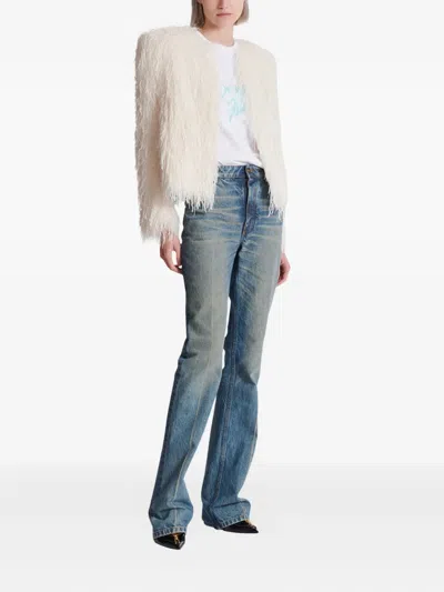 Balmain Fringed Jacket In White