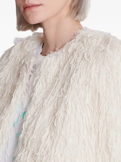Balmain Fringed Jacket In White