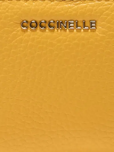 Coccinelle Leather Cardholder In Yellow